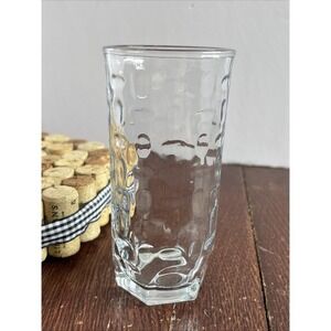 Libbey Crisa Dimpled Optic Hexagon Base Clear Glass Tumblers 5" 8 oz Juice